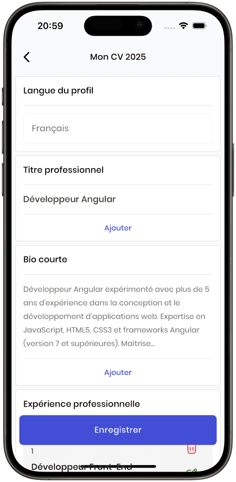 Illustration étape 2: Profil personnalisé
