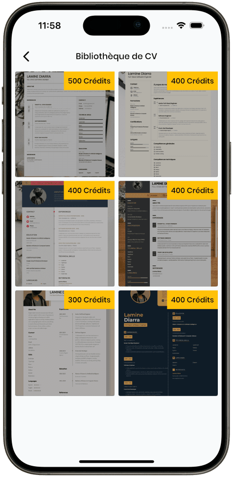 Illustration étape 3: Sélection du template